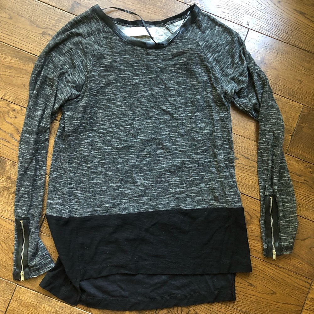 Zara long sleeve top with zippers on sleeves
